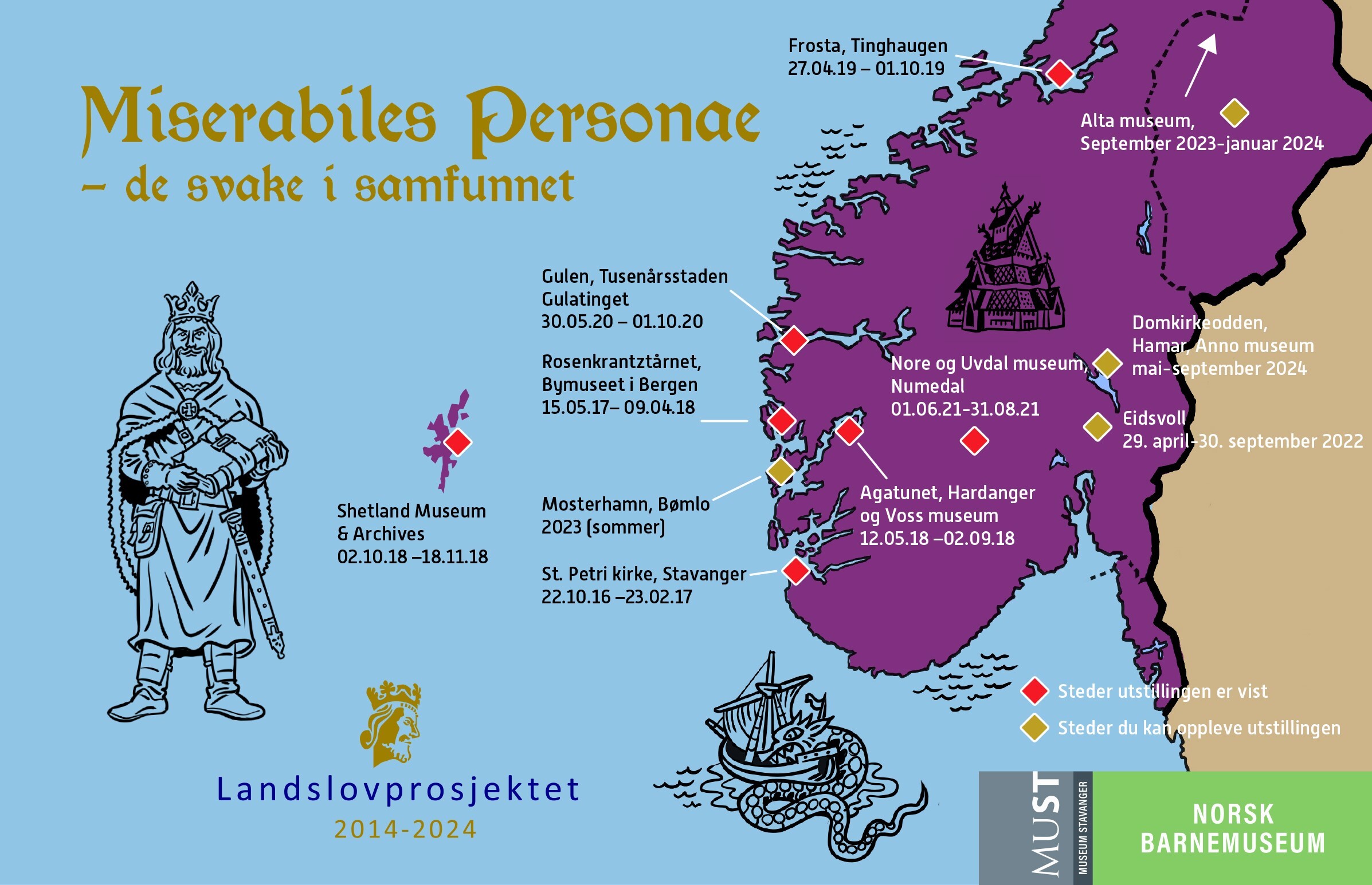 Kart Visningsteder Miserabiles Personae